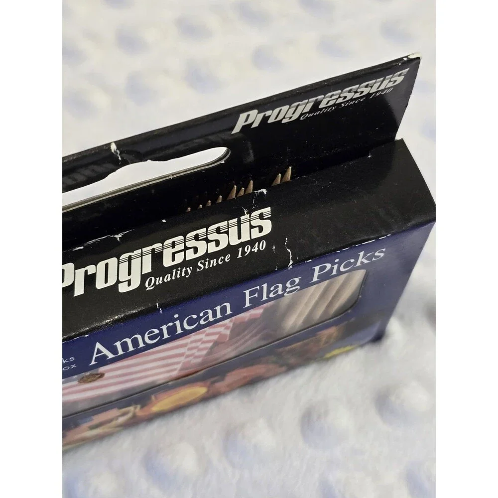 Vintage Cocktail Paper Flags Picks American Party Toothpicks Y2K Progressus Food